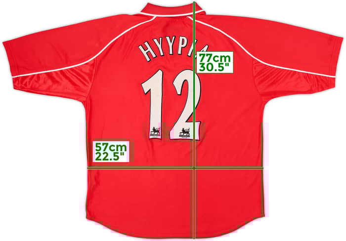 2000-02 Liverpool Home Shirt Hyypia #12 - 8/10 - (XL)