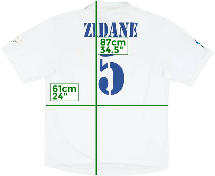 2002-03 Real Madrid Centenary Home Shirt Zidane #5 - 9/10 - (XL)