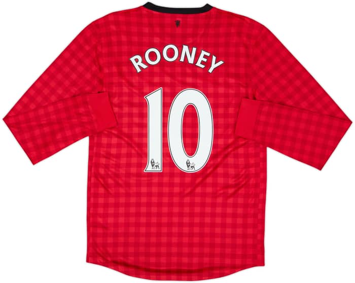 2012-13 Manchester United Home L/S Shirt Rooney #10 - 8/10 - (S)