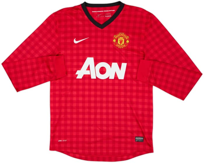 2012-13 Manchester United Home L/S Shirt Rooney #10 - 8/10 - (S)