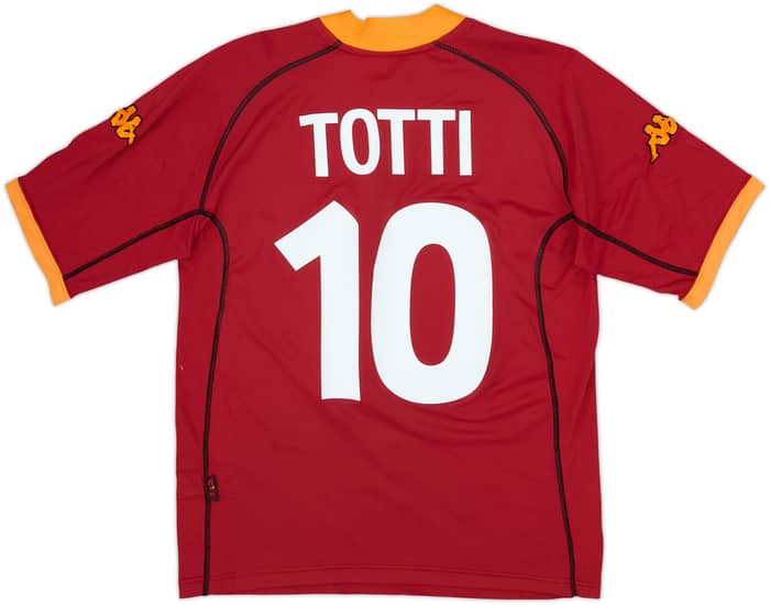 2001-02 Roma Home Shirt Totti #10 - 8/10 - (L)