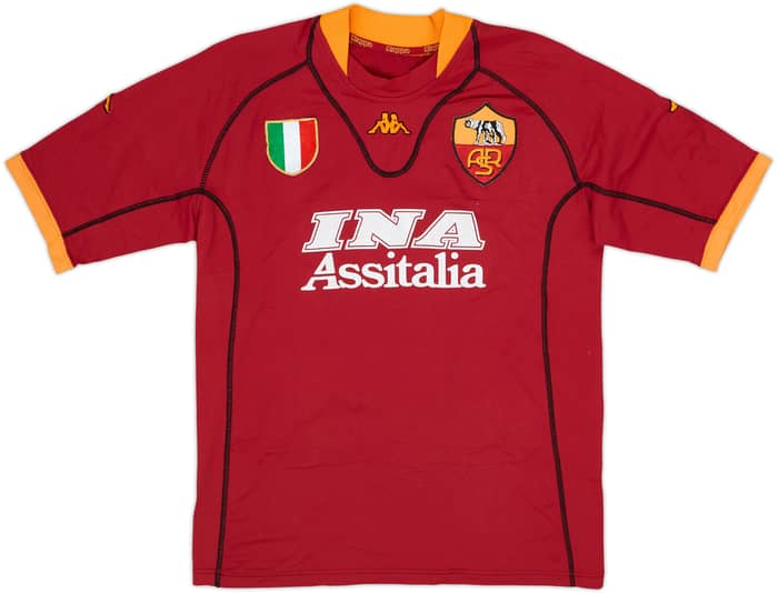 2001-02 Roma Home Shirt Totti #10 - 8/10 - (L)