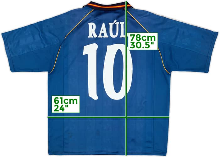 1999-00 Spain Away Shirt Raul #10 - 8/10 - (XL)