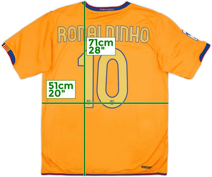 2006-08 Barcelona Away Shirt Ronaldinho #10 - 9/10 - (M)
