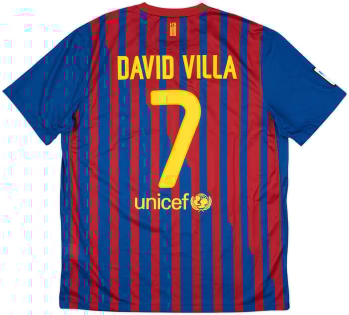 2011-12 Barcelona Home Shirt David Villa #7 - 10/10 - (XL)