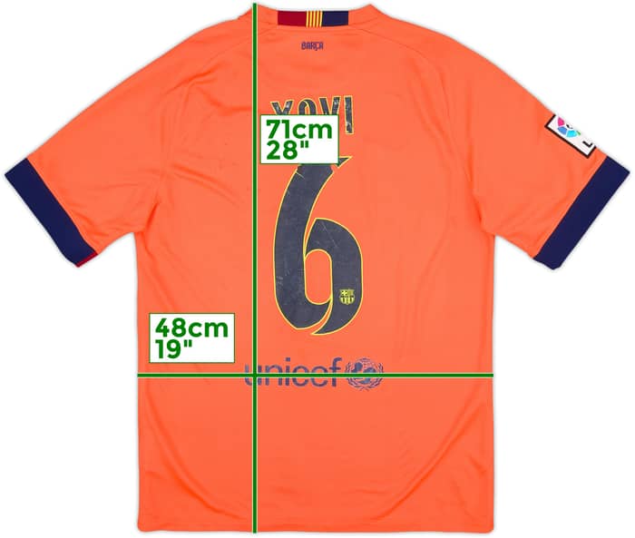 2014-15 Barcelona Away Shirt Xavi #6 - 4/10 - (M)