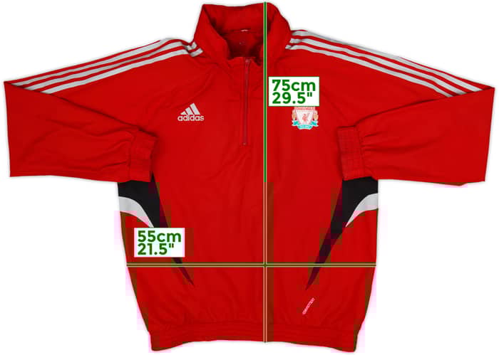 2008-09 Liverpool adidas 1/4 Zip Hooded Rain Jacket - 8/10 - (M/L)