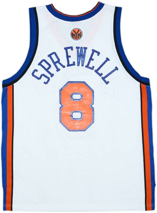 2000-01 New York Knicks Sprewell #8 Nike Swingman Home Jersey - 6/10 - (XL)