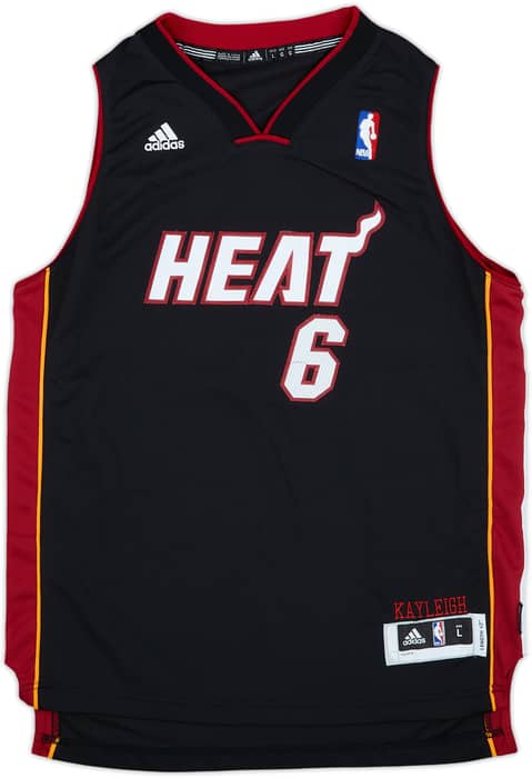 2010-12 Miami Heat James #6 adidas Swingman Away Jersey - 8/10 - (L.Boys)