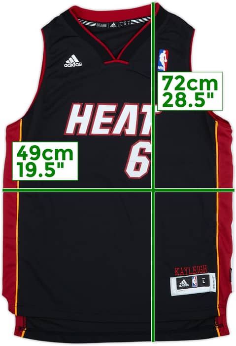 2010-12 Miami Heat James #6 adidas Swingman Away Jersey - 8/10 - (L.Boys)
