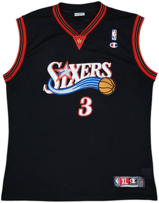 2000-06 Philadelphia 76ers Iverson #3 Champion Authentic Away Jersey - 6/10 - (XL)