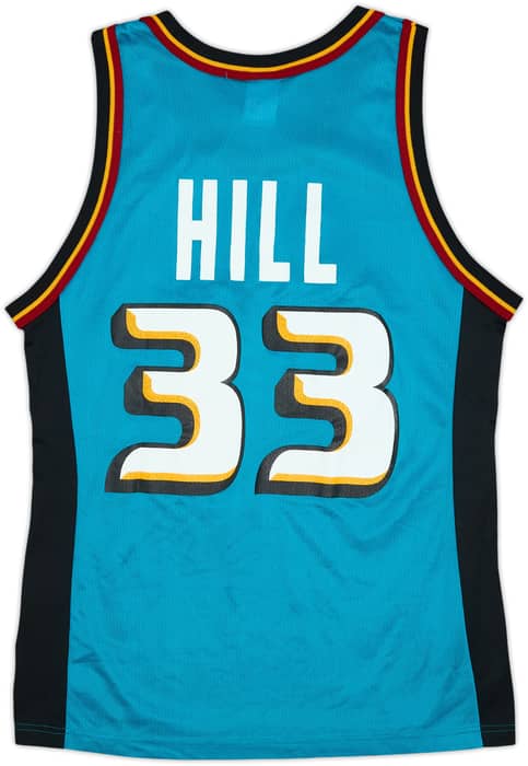 1996-00 Detroit Pistons Hill #33 Champion Away Jersey - 9/10 - (M)