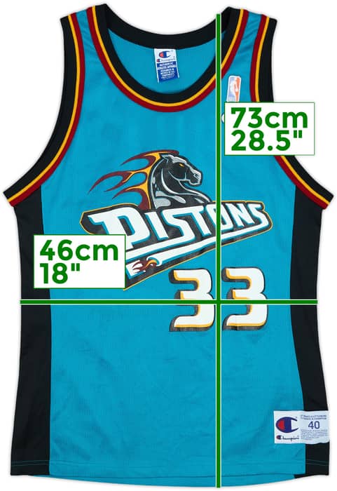 1996-00 Detroit Pistons Hill #33 Champion Away Jersey - 9/10 - (M)