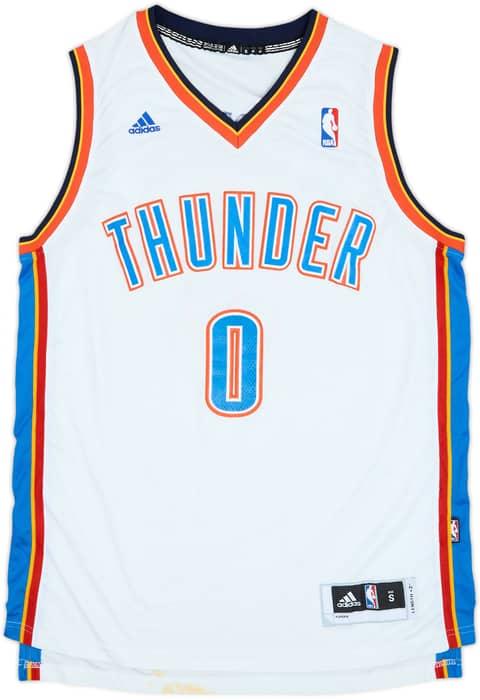 2010-14 Oklahoma City Thunder Westbrook #0 adidas Swingman Home Jersey - 5/10 - (S)