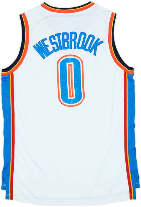 2010-14 Oklahoma City Thunder Westbrook #0 adidas Swingman Home Jersey - 5/10 - (S)