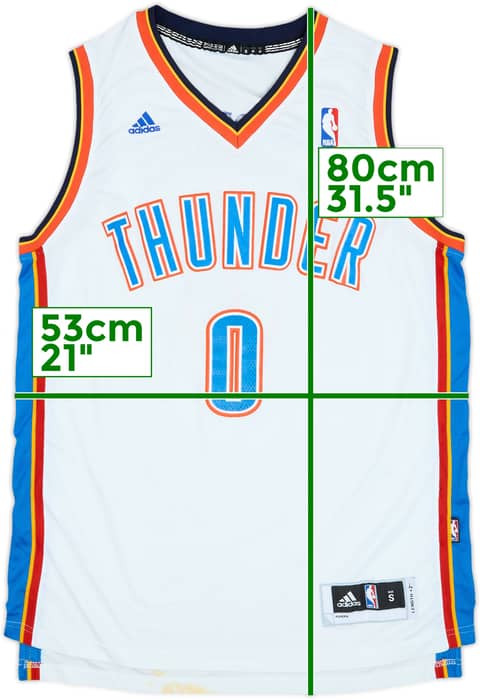 2010-14 Oklahoma City Thunder Westbrook #0 adidas Swingman Home Jersey - 5/10 - (S)