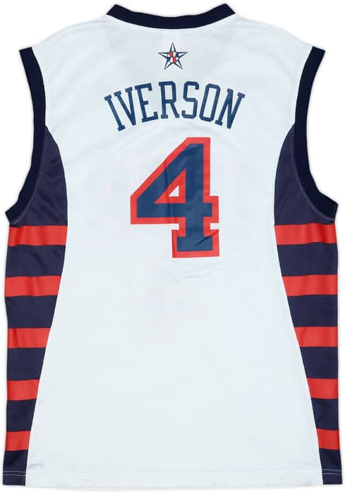 2004 USA Iverson #4 Reebok Home Jersey - 8/10 - (M)