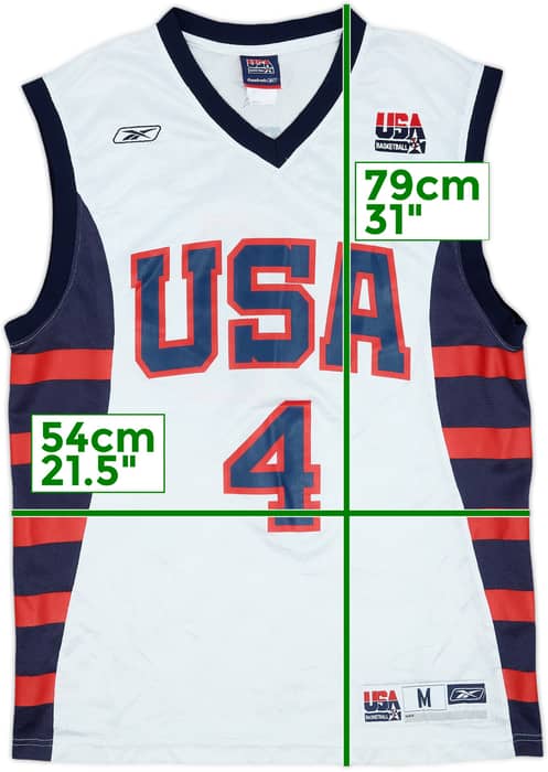 2004 USA Iverson #4 Reebok Home Jersey - 8/10 - (M)