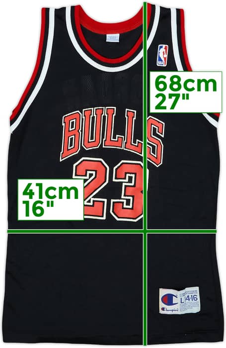 1995-98 Chicago Bulls Jordan #23 Champion Alternate Jersey - 5/10 - (L.Boys)