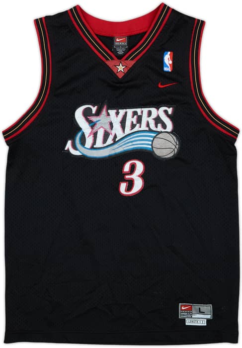 2000-04 Philadelphia 76ers Iverson #3 Nike Swingman Away Jersey - 5/10 - (L.Boys)