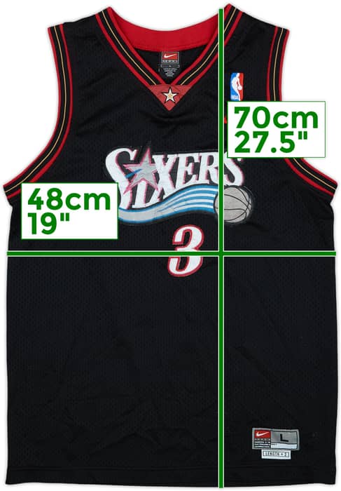 2000-04 Philadelphia 76ers Iverson #3 Nike Swingman Away Jersey - 5/10 - (L.Boys)