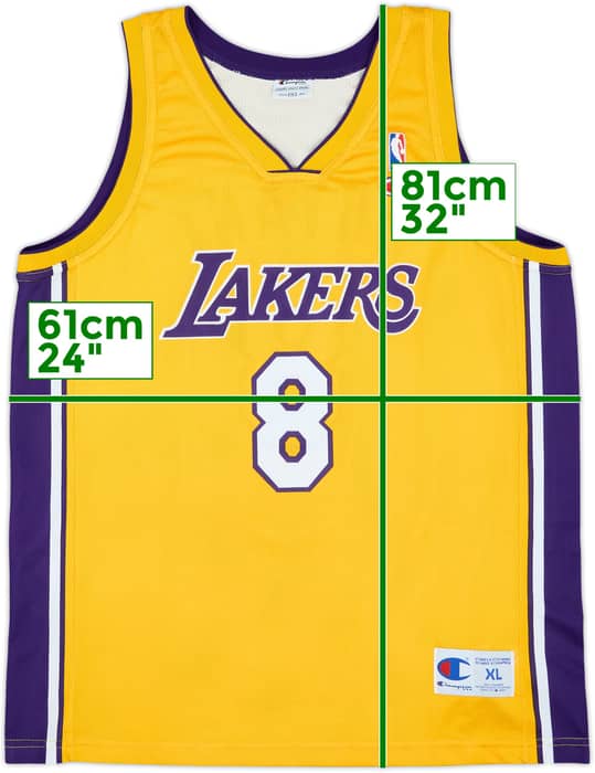 1999-06 LA Lakers Bryant #8 Champion Home Jersey - 9/10 - (XL)
