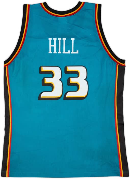 1996-00 Detroit Pistons Hill #33 Champion Away Jersey - 8/10 - (XL)