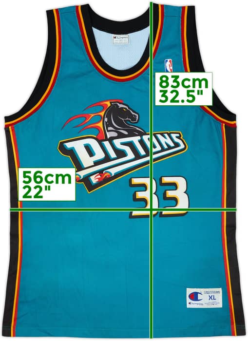 1996-00 Detroit Pistons Hill #33 Champion Away Jersey - 8/10 - (XL)