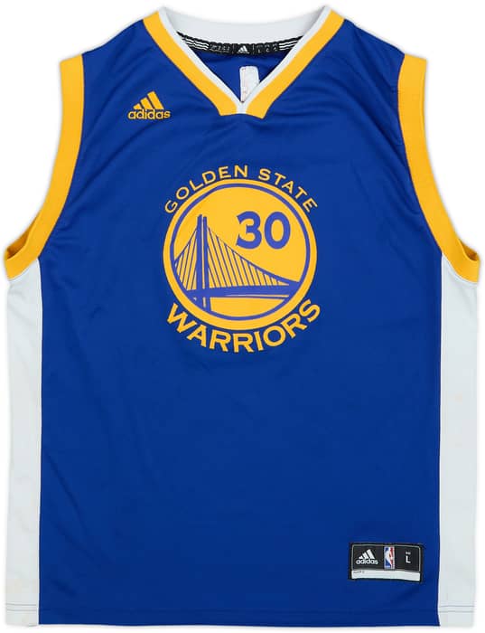 2014-17 Golden State Warriors Curry #30 adidas Away Jersey - 6/10 - (L.Boys)