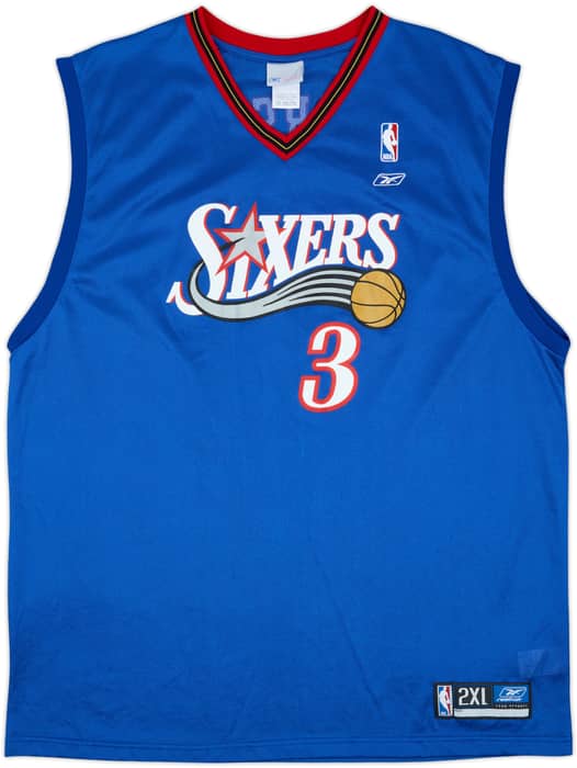 2002-06 Philadelphia 76ers Iverson #3 Reebok Alternate Jersey - 9/10 - (XXL)