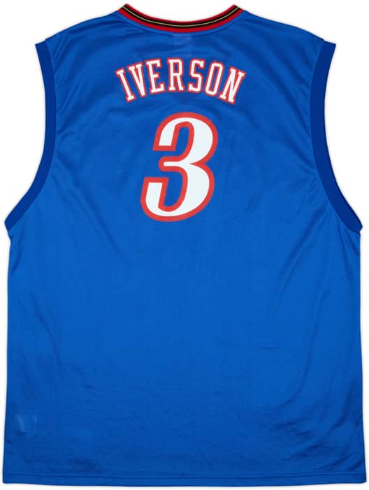 2002-06 Philadelphia 76ers Iverson #3 Reebok Alternate Jersey - 9/10 - (XXL)
