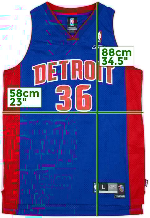 2004-06 Detroit Pistons Wallace #36 Reebok Swingman Away Jersey - 8/10 - (L)