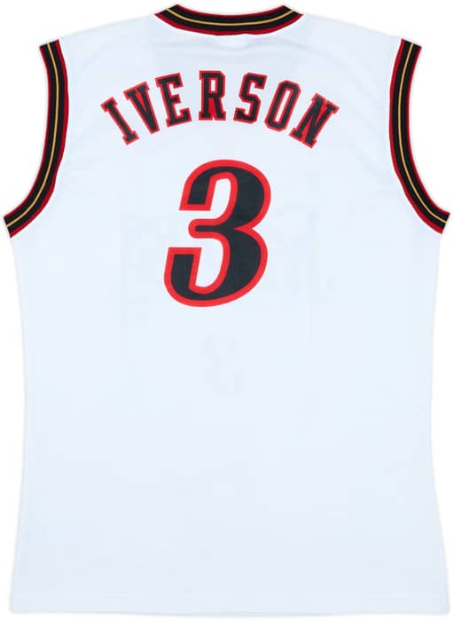 2000-06 Philadelphia 76ers Iverson #3 Champion Home Jersey - 9/10 - (L)