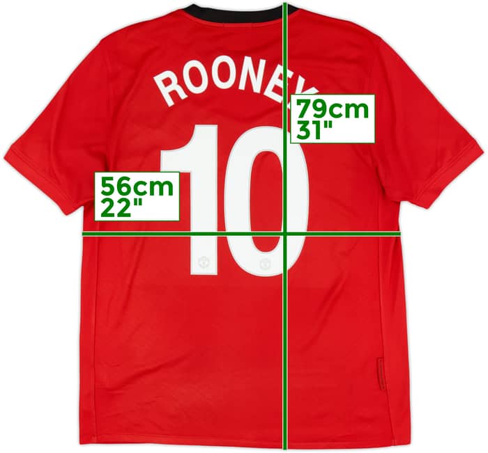 2009-10 Manchester United Home Shirt Rooney #10 - 8/10 - (L)