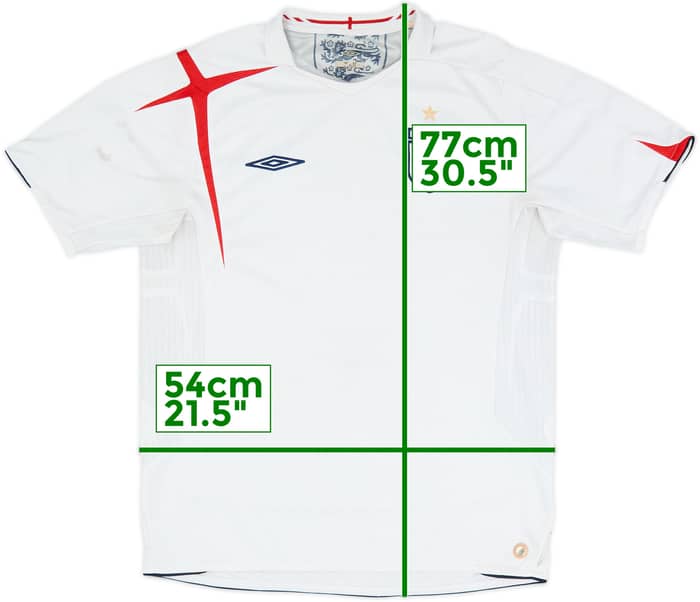 2005-07 England Home Shirt - 5/10 - (L)