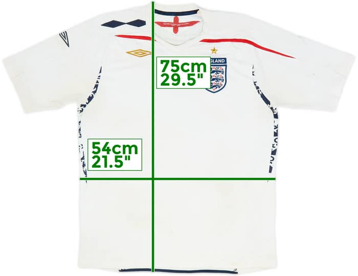 2007-09 England Home Shirt - 4/10 - (L)