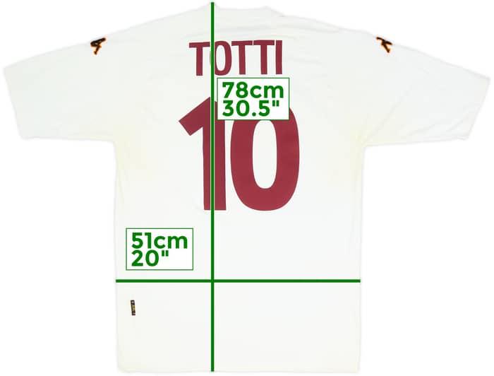 Camiseta de visitante del Roma 2000-01 Totti #10 - 4/10 - (XXL)