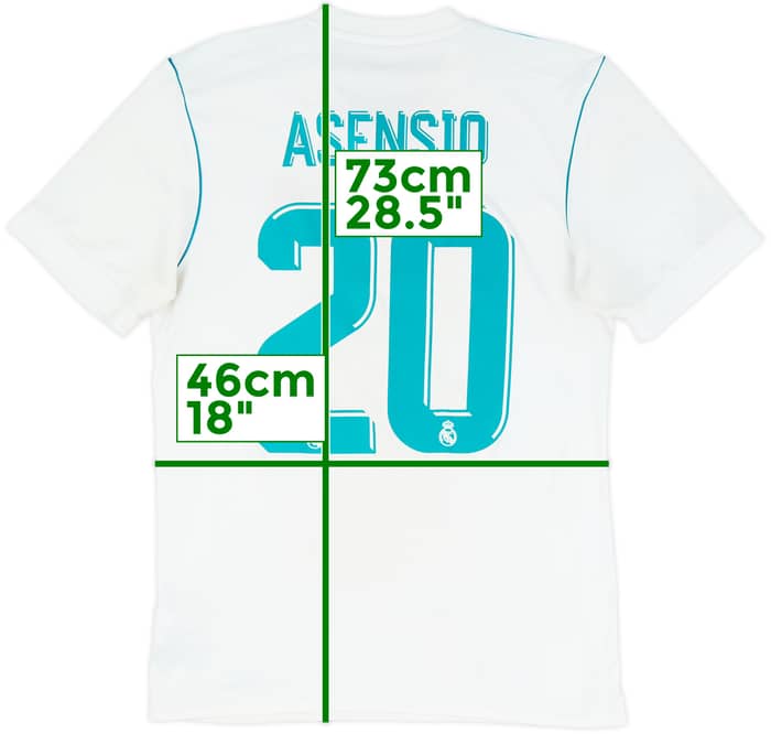 2017-18 Real Madrid Home Shirt Asensio #20 - 6/10 - (S)