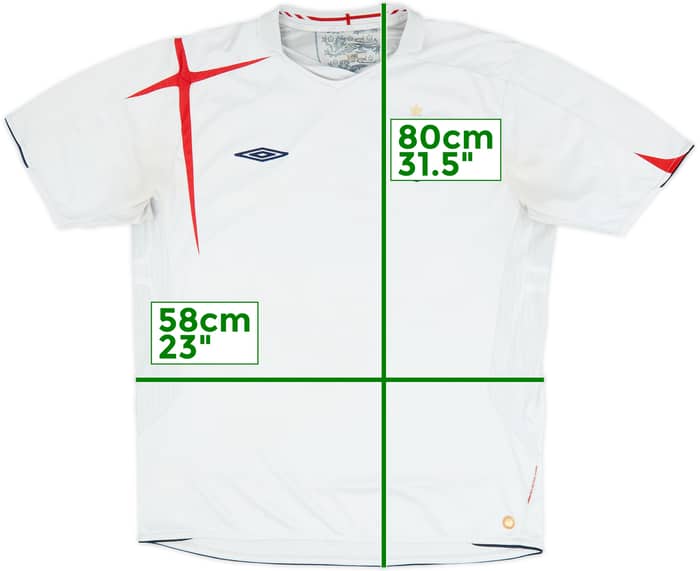 2005-07 England Home Shirt - 4/10 - (XXL)