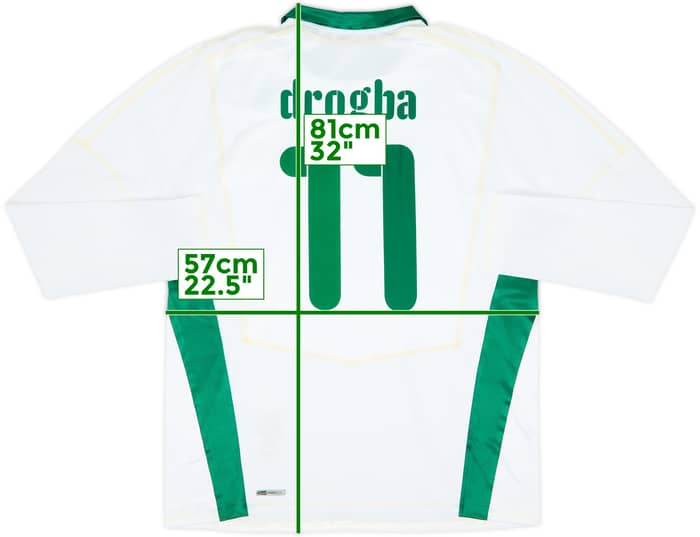 2008-09 Ivory Coast Player Issue Away L/S Shirt Drogba #11 (XL)