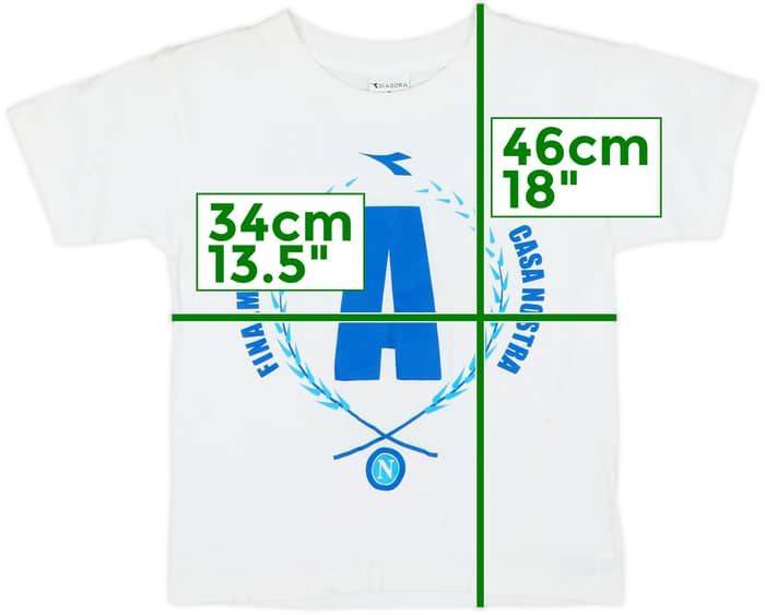 2000-01 Napoli Diadora Graphic Tee - 9/10 - (S.Boys)
