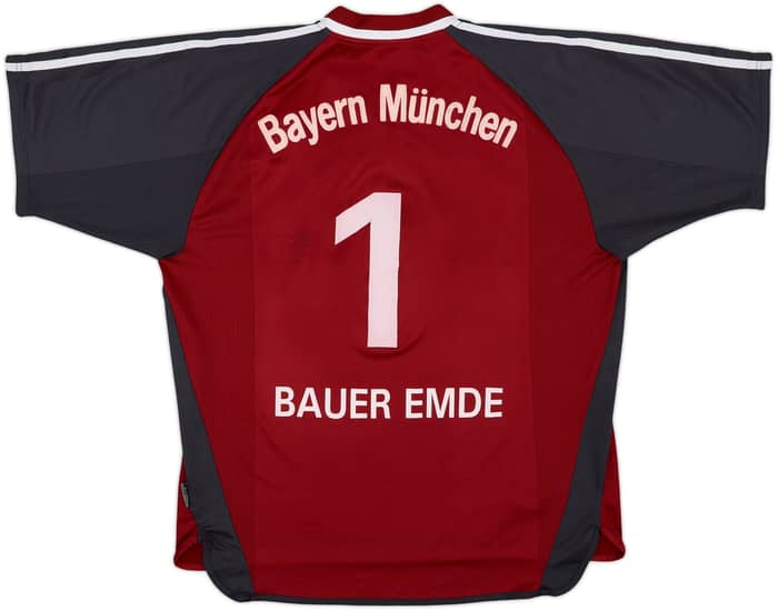 2001-02 Bayern Munich Home Shirt Bauer Emde #1 - 6/10 - (L)