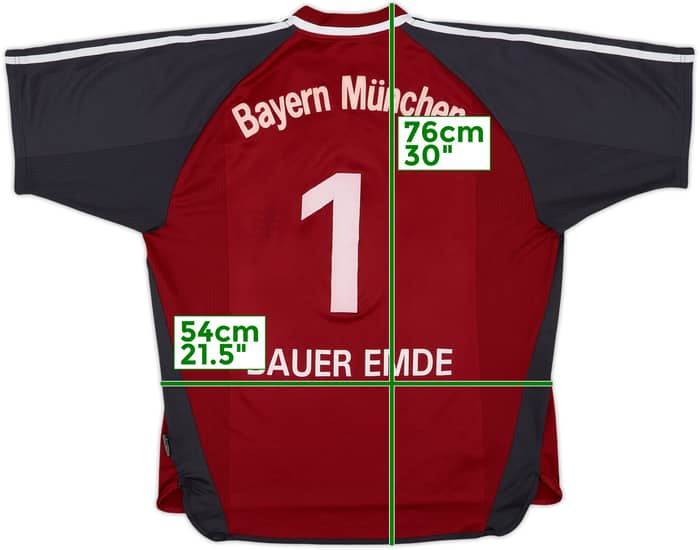 2001-02 Bayern Munich Home Shirt Bauer Emde #1 - 6/10 - (L)