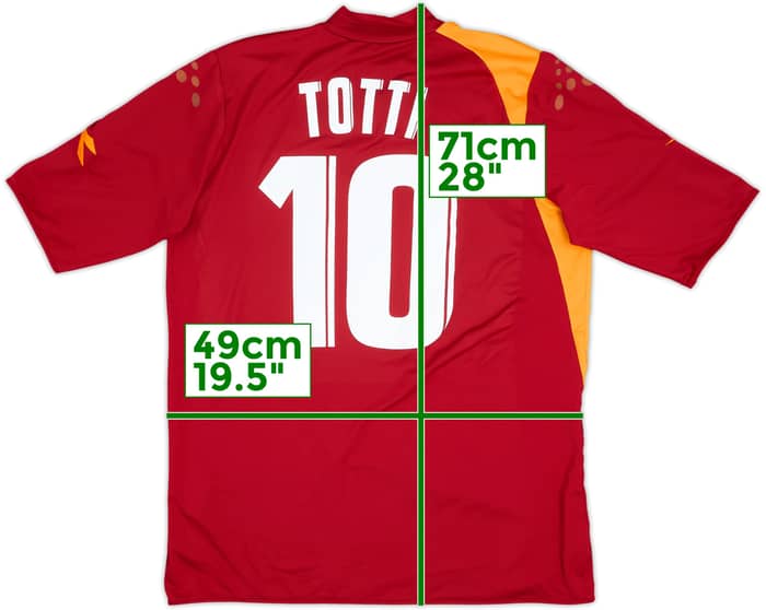 2005-06 Roma Home Shirt Totti #10 - 9/10 - (L)