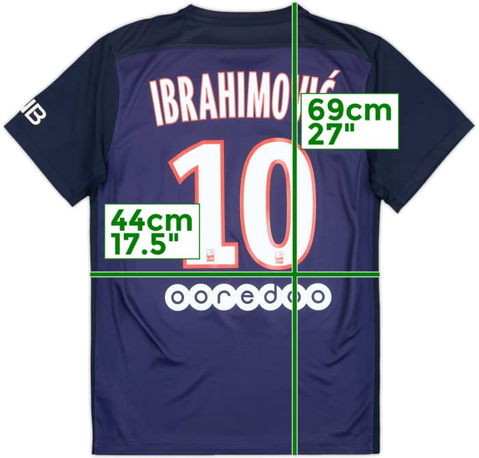 2015-16 Paris Saint-Germain Home Shirt Ibrahimovic #10 - 6/10 - (S)