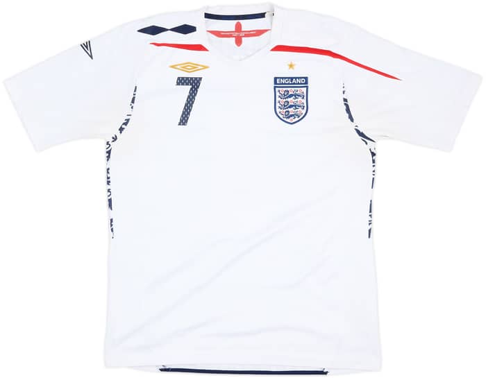 2007-09 England Home Shirt Beckham #7 - 7/10 - (L)