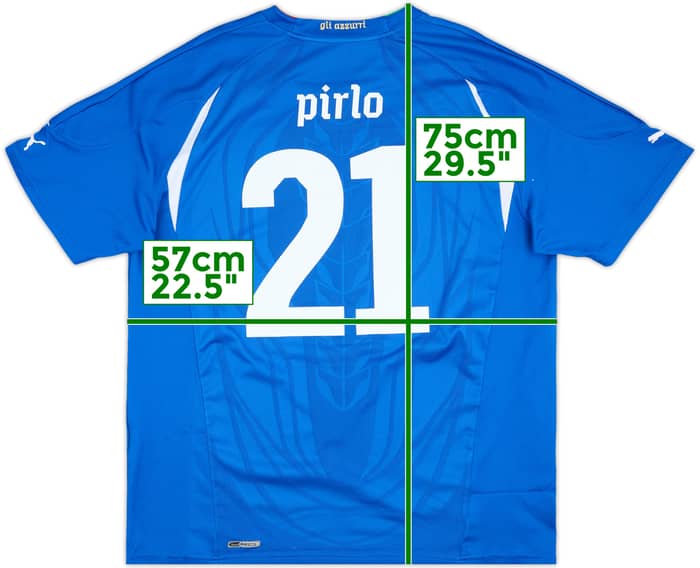 2010-12 Italy Home Shirt Pirlo #21 - 8/10 - (XL)
