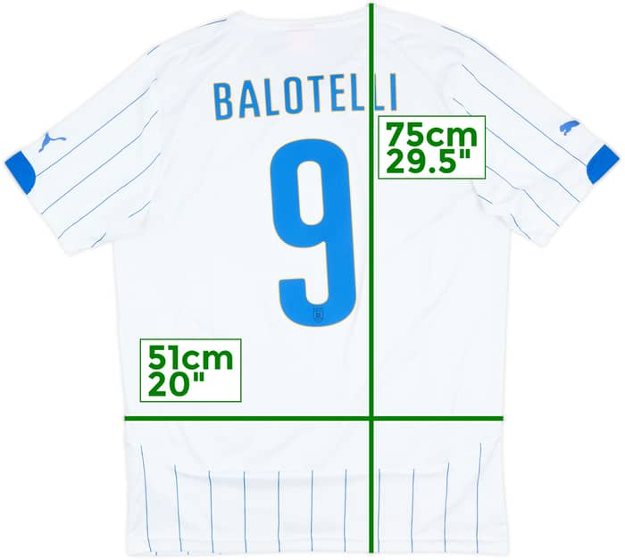 2014-15 Italy Away Shirt Balotelli #9 - 9/10 - (XL)
