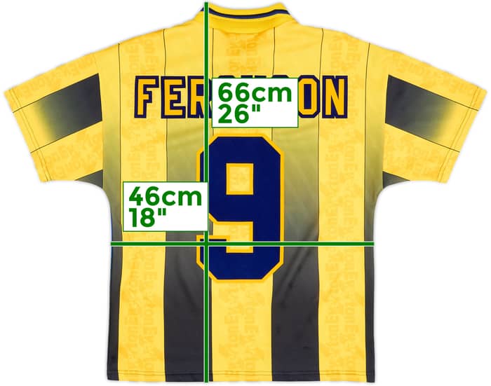 1996-98 Everton Away Shirt Ferguson #9 - 10/10 - (XL.Boys)