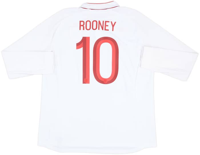 2012-13 England Home L/S Shirt Rooney #10 - 9/10 - (XXL)